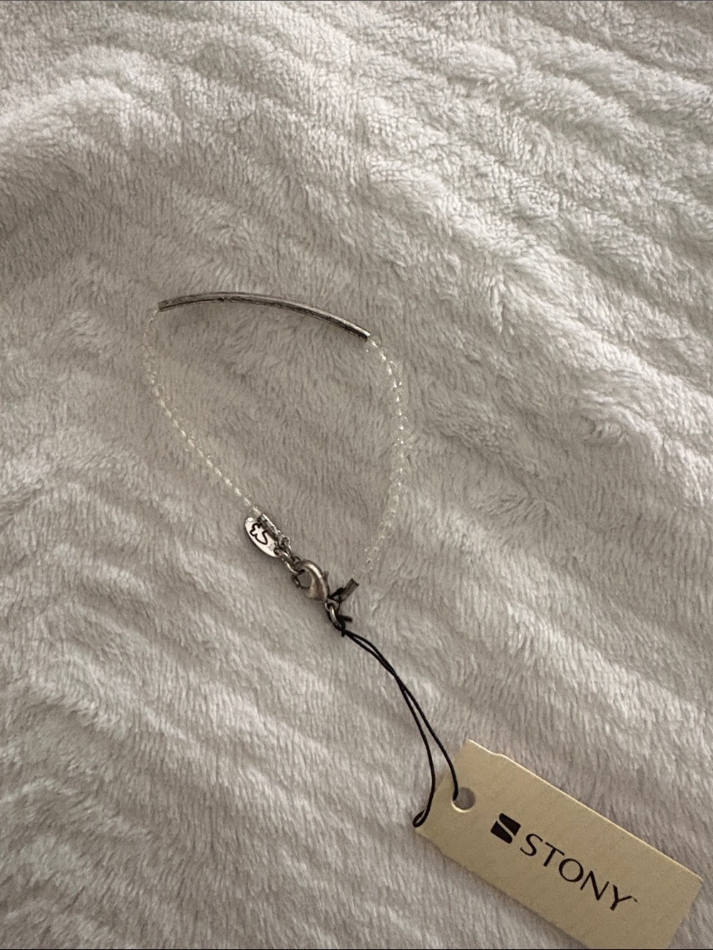 Silver Clear Beaded Bracelet